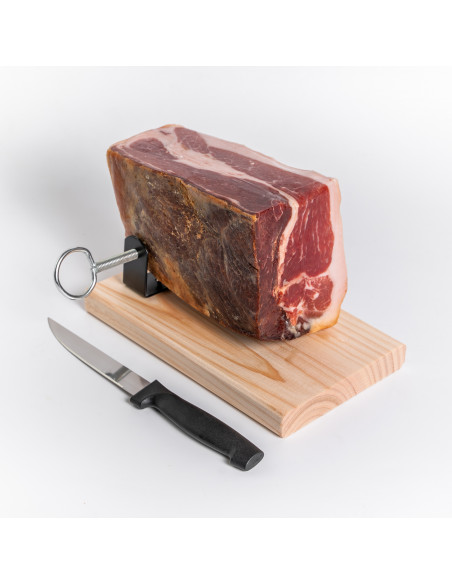 Mini jamón 50% DUROC + tabla jamonera + cuchillo