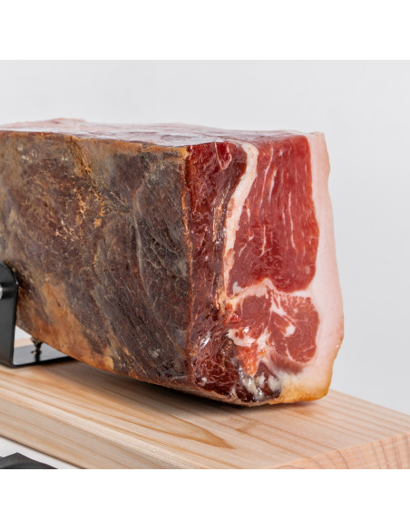 Mini jamón 50% DUROC + tabla jamonera + cuchillo