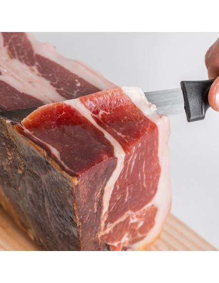 Mini jamón 50% DUROC + tabla jamonera + cuchillo